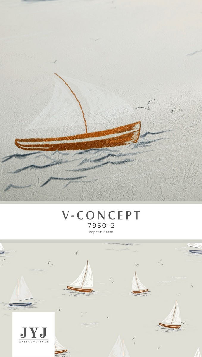 Giấy dán tường hình thuyền buồm Vconcept 7950-2